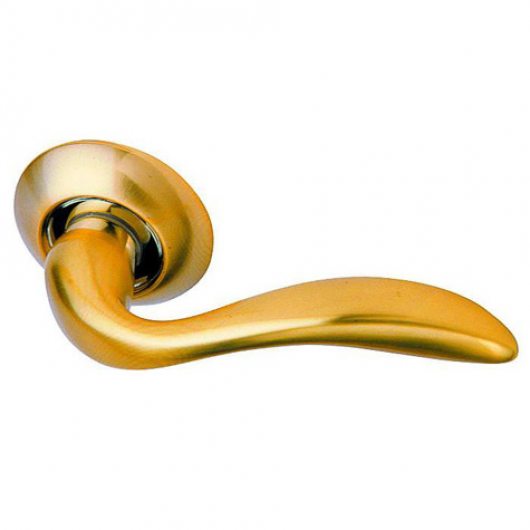 Ручка дверная на круглой розетке ARCHIE S010 R матовое золото — фото 1