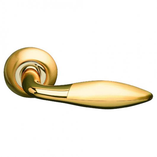 Ручка дверная на круглой розетке ARCHIE S010 95 Комбинация матового и блестящего золота — фото 1