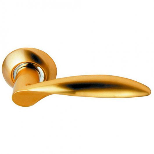 Ручка дверная на круглой розетке ARCHIE S010 X10 матовое золото — фото 1
