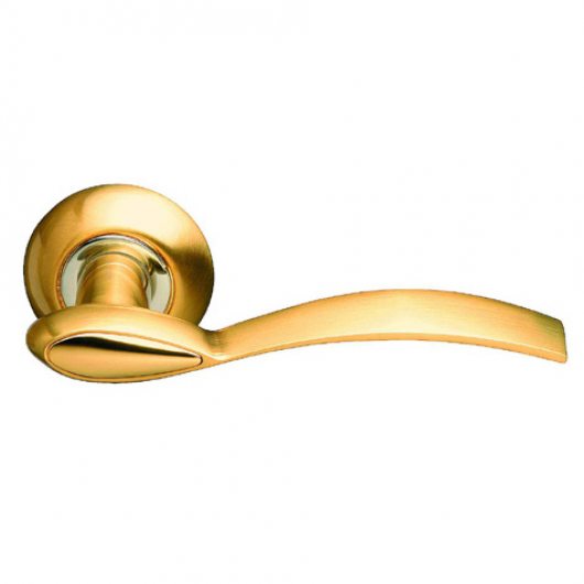 Ручка дверная на круглой розетке ARCHIE S010 103 Комбинация матового и блестящего золота — фото 1
