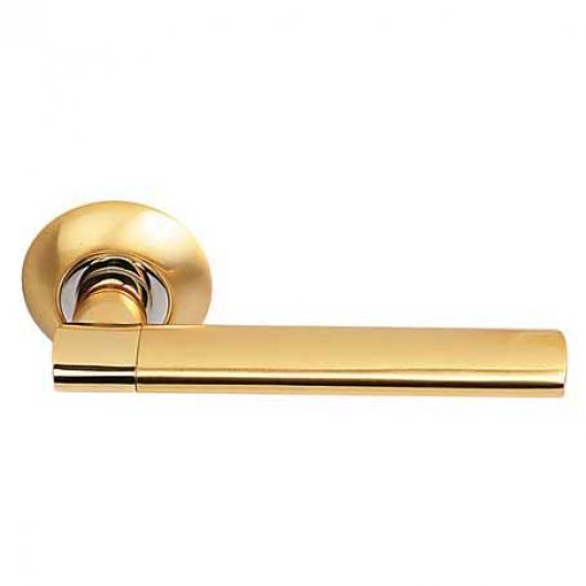 Ручка дверная на круглой розетке ARCHIE S010 119 матовое золото — фото 1