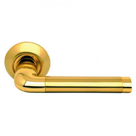Ручка дверная на круглой розетке ARCHIE S010 47 Комбинация матового и блестящего золота — фото 1