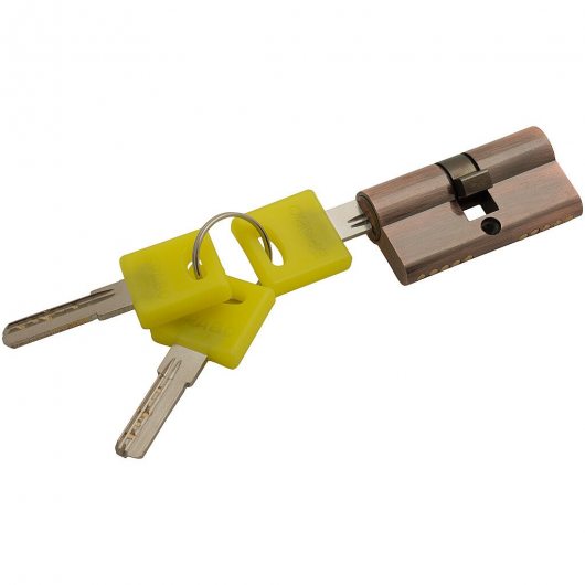 Цилиндр симметричный ключ/ключ Браво ZK-60-30/30 AC Медь — фото 1