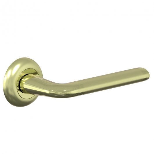 Ручка дверная на круглой розетке Браво А-483 GM/G МатЗолото/Золото — фото 1