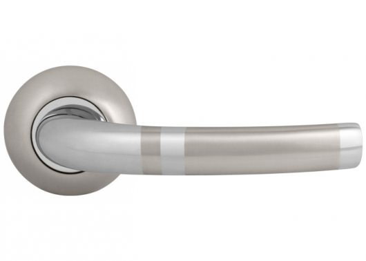 Раздельная дверная ручка Palidore A-134 белый никель/хром — фото 1
