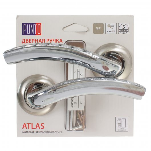 Ручка раздельная PUNTO ATLAS TL/HD SN/CP-3 матовый никель/хром — фото 1