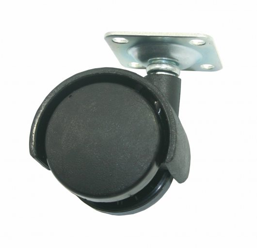 Опора колесная с площадкой, d=40, h=59, пластмасса черная — фото 1