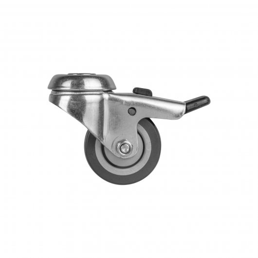 Опора колесная со стопором WL/B-50R/40 kg (brake) резина, под винт М8 — фото 1