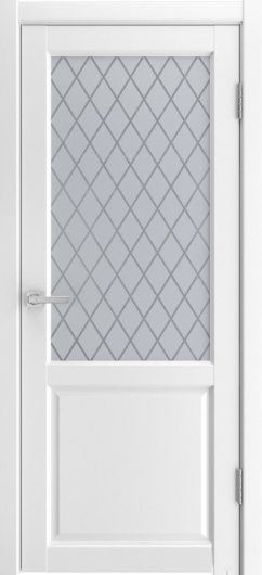 Межкомнатная эмалитовая дверь Liga Silver белая остекленная — фото 1