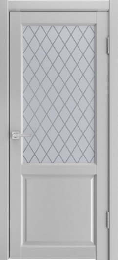 Межкомнатная эмалитовая дверь Liga Silver светло-серая остекленная — фото 1