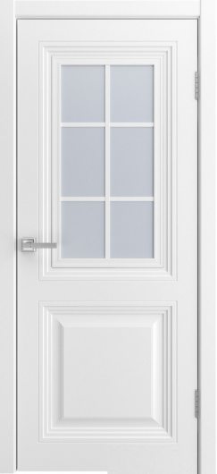 Межкомнатная эмалированная дверь Liga Kalipso Olimpiya белая остекленная — фото 1