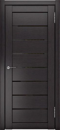 Межкомнатная дверь с эко шпоном Luxor ЛУ-7 Венге остекленная (черное стекло) — фото 1
