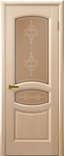 Межкомнатная шпонированная дверь Luxor Анастасия Беленый дуб остекленная — фото 1