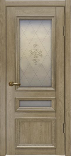 Межкомнатная дверь с эко шпоном Luxor Вероника-03 Дуб натуральный (легенда) остекленная — фото 1
