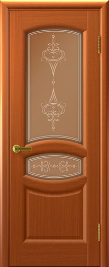 Межкомнатная шпонированная дверь Luxor Анастасия Темный Анегри Т74 остекленная — фото 1