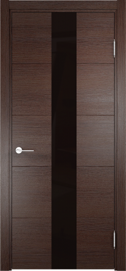 Межкомнатная дверь с эко шпоном Casaporte Турин 14 Дуб графит вералинга остекленная — фото 1