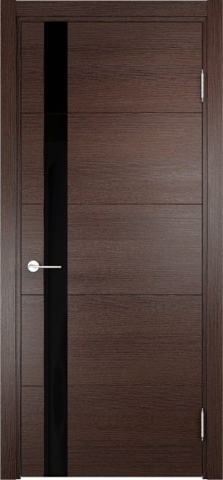 Межкомнатная дверь с эко шпоном Casaporte Турин 03 Дуб графит вералинга остекленная — фото 1