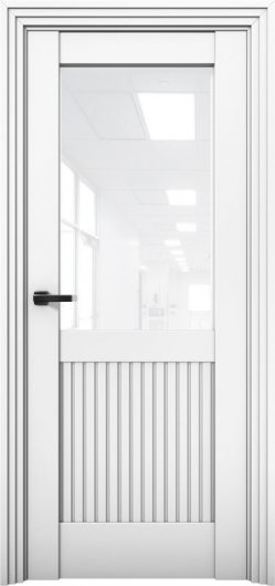 Межкомнатная дверь с экошпоном Aurum Doors Никель Ni 3 Аляска Белый лакобель — фото 1