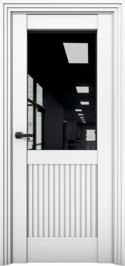 Межкомнатная дверь с экошпоном Aurum Doors Никель Ni 3 Аляска Черный лакобель — фото 1