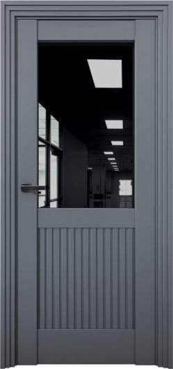 Межкомнатная дверь с экошпоном Aurum Doors Никель Ni 3 Антрацит Черный лакобель — фото 1