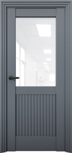 Межкомнатная дверь с экошпоном Aurum Doors Никель Ni 3 Антрацит Белый лакобель — фото 1