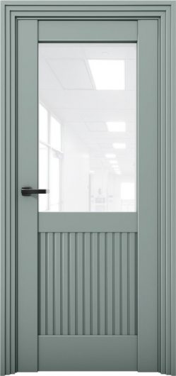 Межкомнатная дверь с экошпоном Aurum Doors Никель Ni 3 Deep Green Белый лакобель — фото 1