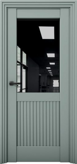 Межкомнатная дверь с экошпоном Aurum Doors Никель Ni 3 Deep Green Черный лакобель — фото 1
