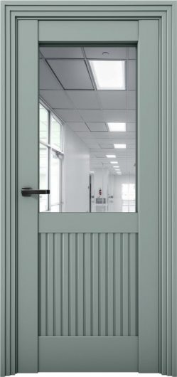 Межкомнатная дверь с экошпоном Aurum Doors Никель Ni 3 Deep Green Зеркало — фото 1