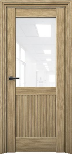 Межкомнатная дверь с экошпоном Aurum Doors Никель Ni 3 Дуб Светлый Белый лакобель — фото 1