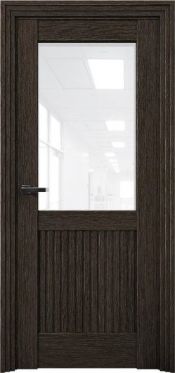 Межкомнатная дверь с экошпоном Aurum Doors Никель Ni 3 Дуб Темный Белый лакобель — фото 1