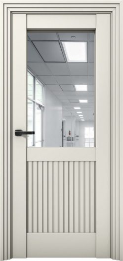Межкомнатная дверь с экошпоном Aurum Doors Никель Ni 3 Магнолия Зеркало — фото 1
