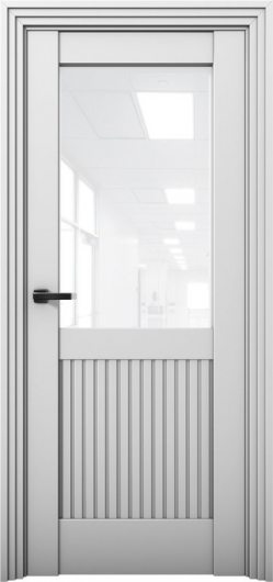 Межкомнатная дверь с экошпоном Aurum Doors Никель Ni 3 Манхэттен Белый лакобель — фото 1