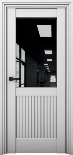 Межкомнатная дверь с экошпоном Aurum Doors Никель Ni 3 Манхэттен Черный лакобель — фото 1