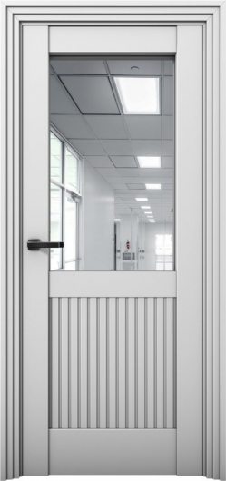 Межкомнатная дверь с экошпоном Aurum Doors Никель Ni 3 Манхэттен Зеркало — фото 1