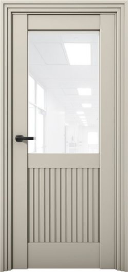 Межкомнатная дверь с экошпоном Aurum Doors Никель Ni 3 Силк грей Белый лакобель — фото 1