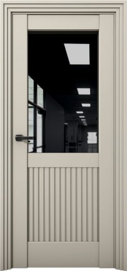 Межкомнатная дверь с экошпоном Aurum Doors Никель Ni 3 Силк грей Черный лакобель — фото 1