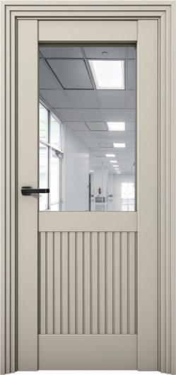 Межкомнатная дверь с экошпоном Aurum Doors Никель Ni 3 Силк грей Зеркало — фото 1
