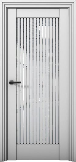 Межкомнатная дверь с экошпоном Aurum Doors Никель Ni 4 Аляска Белый лакобель — фото 1