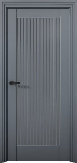 Межкомнатная дверь с экошпоном Aurum Doors Никель Ni 4 Антрацит Прозрачное стекло — фото 1