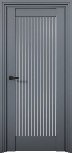 Межкомнатная дверь с экошпоном Aurum Doors Никель Ni 4 Антрацит Прозрачное зеркало — фото 1