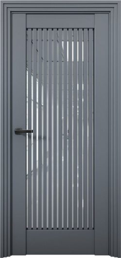 Межкомнатная дверь с экошпоном Aurum Doors Никель Ni 4 Антрацит Сатинат — фото 1