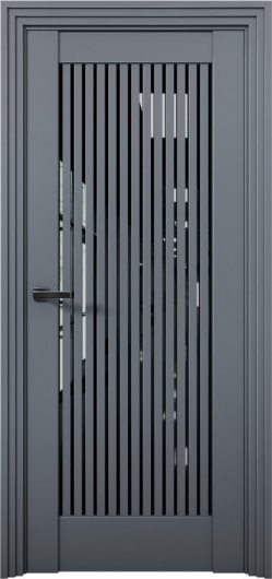 Межкомнатная дверь с экошпоном Aurum Doors Никель Ni 4 Антрацит Черный лакобель — фото 1