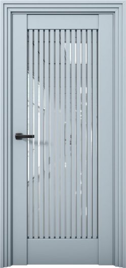 Межкомнатная дверь с экошпоном Aurum Doors Никель Ni 4 Deep Blue Черный лакобель — фото 1