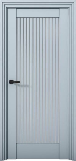 Межкомнатная дверь с экошпоном Aurum Doors Никель Ni 4 Deep Blue Прозрачное зеркало — фото 1