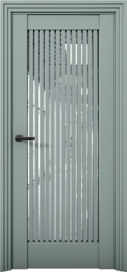Межкомнатная дверь с экошпоном Aurum Doors Никель Ni 4 Deep Green Белый лакобель — фото 1