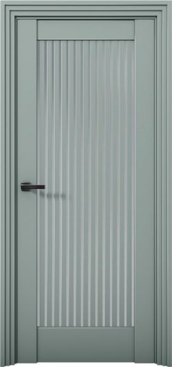 Межкомнатная дверь с экошпоном Aurum Doors Никель Ni 4 Deep Green Прозрачное зеркало — фото 1