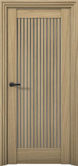Межкомнатная дверь с экошпоном Aurum Doors Никель Ni 4 Дуб Светлый Прозрачное стекло — фото 1