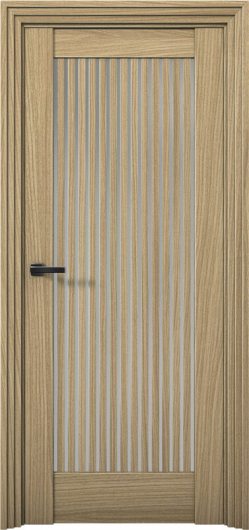 Межкомнатная дверь с экошпоном Aurum Doors Никель Ni 4 Дуб Светлый Прозрачное зеркало — фото 1