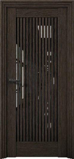 Межкомнатная дверь с экошпоном Aurum Doors Никель Ni 4 Дуб Темный Черный лакобель — фото 1