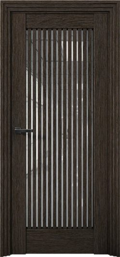 Межкомнатная дверь с экошпоном Aurum Doors Никель Ni 4 Дуб Темный Сатинат — фото 1